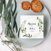 Geometrisch Goud Tropisch Groen Bruiloft Servet