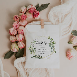 Geometrisch Goud tropisch Groen Dank u Bruiloft Bedankzakje