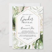 Geometrisch Goud Tropisch Groen Geslacht Onthullen Kaart (Voorkant)