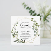 Geometrisch Goud Tropisch Groen Geslacht Onthullen Kaart (Staand voorkant)