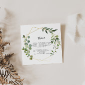 Geometrisch Goud Tropisch Groen Kalligrafie Hotel Informatiekaartje