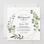 Geometrisch Goud Tropisch Groen Pensioen Partij Kaart (Voorkant)