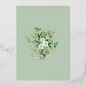 Geometrisch Goud Tropisch Groen Vrijgezellenfeest Folie Uitnodiging (Achterkant)