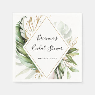 Geometrisch Goud Tropisch groen Vrijgezellenfeest Servet