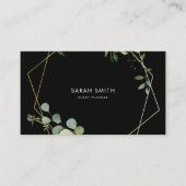 Geometrisch Goud Tropisch Groen Zwart Visitekaartje (Voorkant)