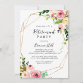 Geometrisch Goud Tropisch Herfst Pensioen Partij Kaart (Voorkant)