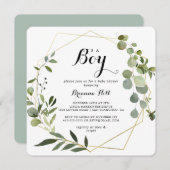 Geometrisch Goud Tropisch Het is een Jongen Baby s Kaart (Voorkant / Achterkant)