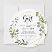 Geometrisch Goud Tropisch Het is een Meisje Baby s Kaart (Voorkant)