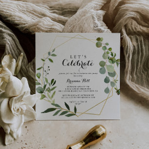 Geometrisch Goud Tropisch Laten we feest vieren Kaart