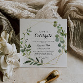 Geometrisch Goud Tropisch Laten we feest vieren Kaart