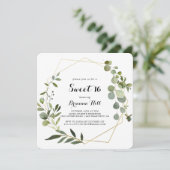 Geometrisch Goud Tropisch Lief 16 Verjaardagsfeest Kaart (Staand voorkant)