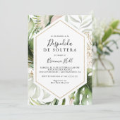 Geometrisch Goud Tropisch Spaans Vrijgezellenfeest Kaart (Staand voorkant)