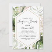 Geometrisch Goud Tropische Bruids Lingerie Douche Kaart (Voorkant)