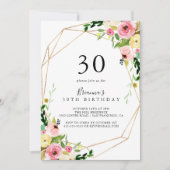 Geometrisch Goud Tropische Herfst 30e Verjaardagsf Kaart (Voorkant)