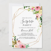 Geometrisch Goud Tropische Herfst Bloemen Verrassi Kaart (Voorkant)