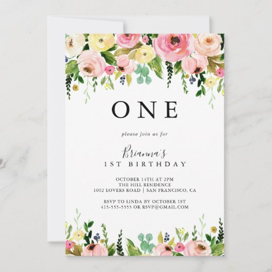 Geometrisch Goud Tropische Herfst Eerste Verjaarda Kaart (Voorkant)