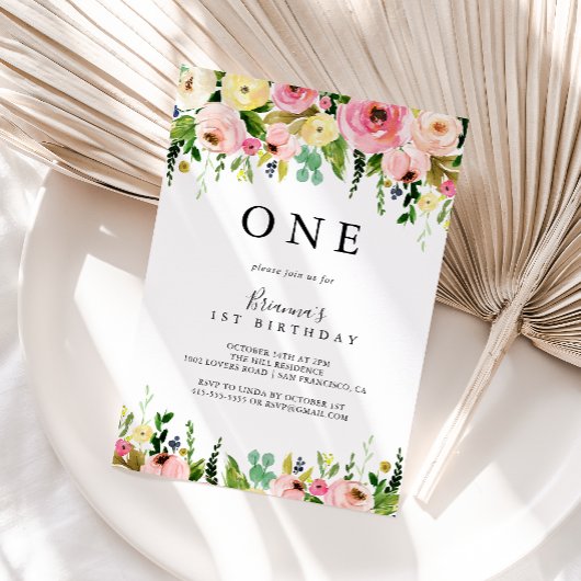 Geometrisch Goud Tropische Herfst Eerste Verjaarda Kaart