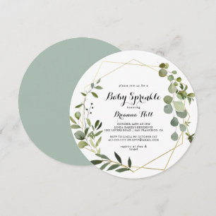 Geometrisch Goud Tropische Kalligrafie Baby Sprink Kaart