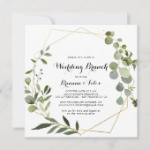 Geometrisch Goud Tropische Kalligrafie Bruiloft Br Kaart (Voorkant)