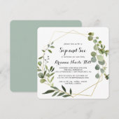 Geometrisch Goud Tropische Kalligrafie Sip and See Kaart (Voorkant / Achterkant)