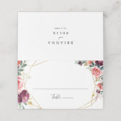 Geometrisch Goud Tropische Kleurrijke Bloemen Brui Plaatskaartje (Buitenkant ongevouwen)