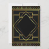 Geometrisch Goud zwart grote poorten door Art Deco Kaart (Achterkant)