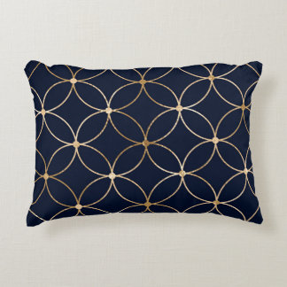  Geometrisch: Goudblauw Abstract Accent Kussen