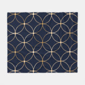  Geometrisch: Goudblauw Abstract Fleece Deken (Voorkant (Horizontaal))