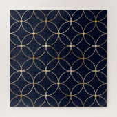 Geometrisch: Goudblauw Abstract Legpuzzel (Horizontaal)