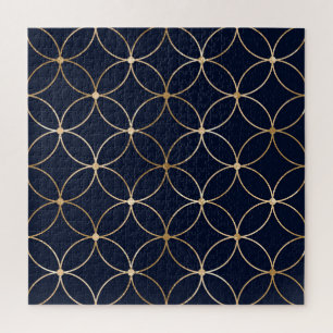  Geometrisch: Goudblauw Abstract Legpuzzel