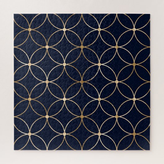 Geometrisch: Goudblauw Abstract Legpuzzel (Verticaal)