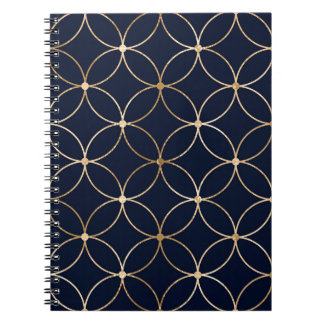  Geometrisch: Goudblauw Abstract Notitieboek