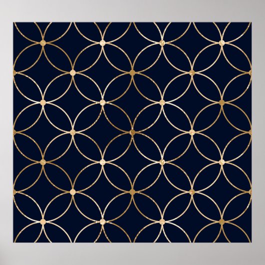 Geometrisch: Goudblauw Abstract Poster (Voorkant)