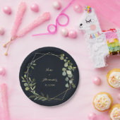 Geometrisch Goudblauw Groen Bruiloft Papier Bord (Feest)