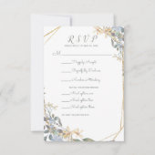 Geometrisch goudblauw oraal RSVP (Voorkant)