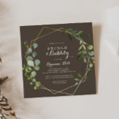 Geometrisch Goudbruin Brunch Bubbly Vrijgezellenfe Kaart