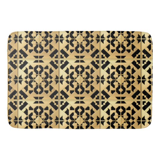 Geometrisch gouden paneel badmat (Voorkant)