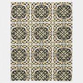 Geometrisch gouden paneel fleece deken (Voorkant)