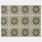 Geometrisch gouden paneel fleece deken (Voorkant (Horizontaal))