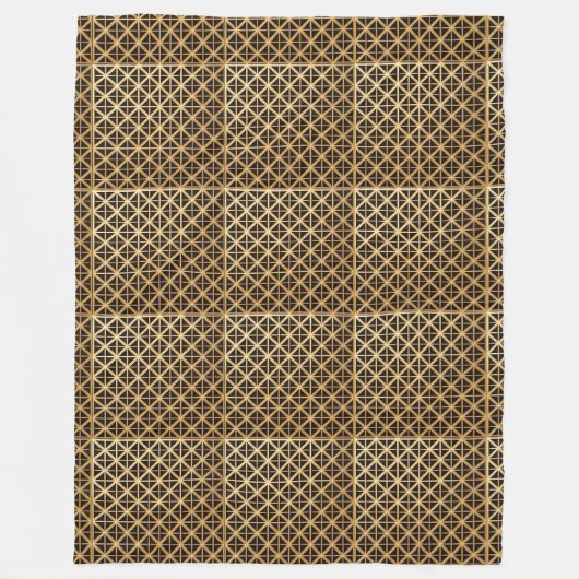 Geometrisch gouden paneel fleece deken (Voorkant)