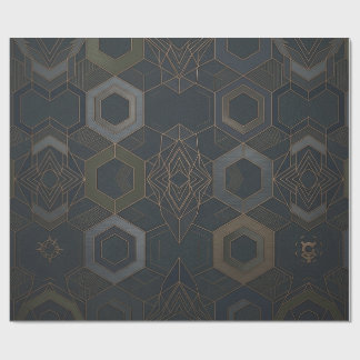 Geometrisch Gouden Patroon 2025 Cadeaupapier