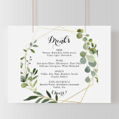 Geometrisch gouden tropisch trouwdranken menubord poster