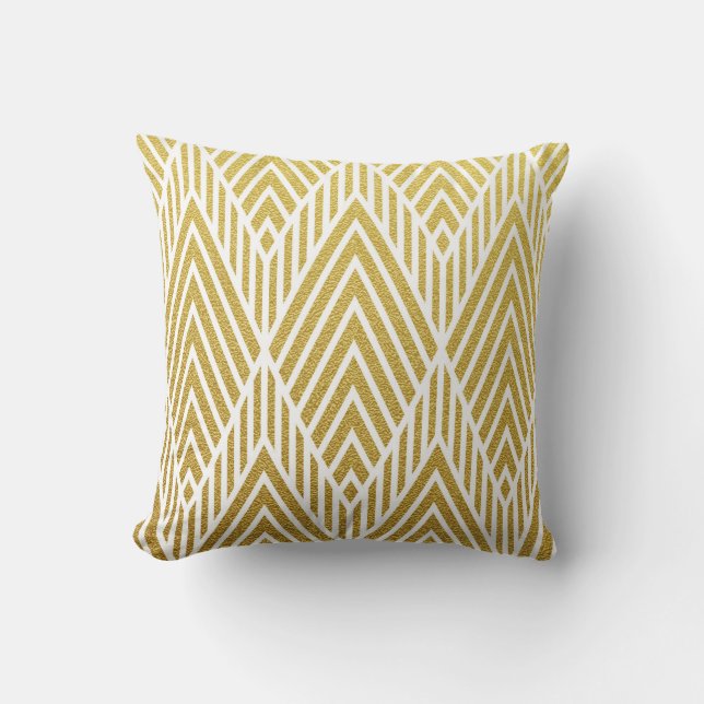 Geometrisch goudglitter naadloos patroon kussen (Voorkant)