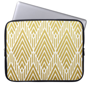 Geometrisch goudglitter naadloos patroon laptop sleeve
