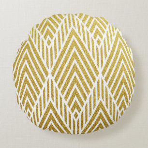 Geometrisch goudglitter naadloos patroon rond kussen