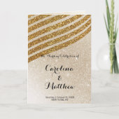Geometrisch goudglittergradiëntglazuur Weddenschap Programma (Voorkant)