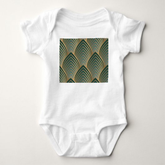 Geometrisch goudgroen: naadloos patroon. romper (Voorkant)