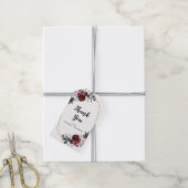 Geometrisch goudLijst Burgundy Winter Flowers Cadeaulabel (Met Touw)