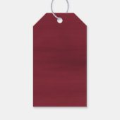 Geometrisch goudLijst Burgundy Winter Flowers Cadeaulabel (Achterkant)