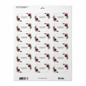 Geometrisch goudLijst Burgundy Winter Flowers Etiket (Full Sheet)